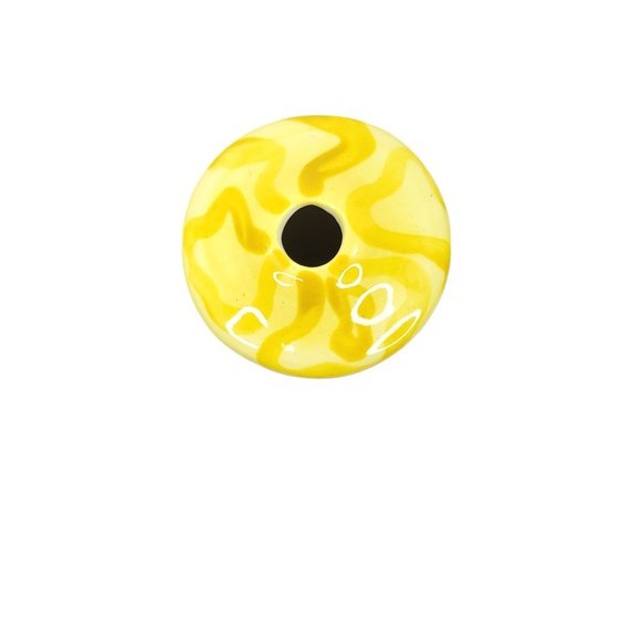 Vicki Carroll Pottery Ceramic Oil Lamp Vintage Yellow Blue White Floral Decor - Picture 12 of 12